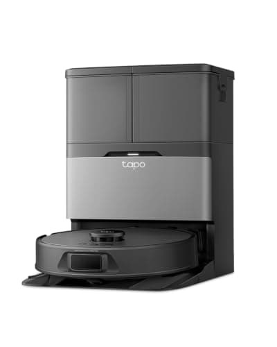 Tapo RV50 Pro Omni Robot Vacuum and Mop with Self-Emptying Dock | LiDAR + Dual-Laser, 15000Pa Suction, Anti-Tangle System for Pet Hair, DeepEdge Mopping, Self-Cleaning, Obstacle Avoidance