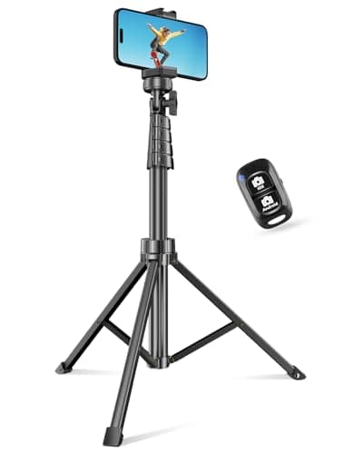 SENSYNE 62" Phone Tripod, Extendable Selfie Stick with Wireless Remote | Adjustable phone holder for iPhone & Android; great for selfies, travel, video recording, group photos & content creation