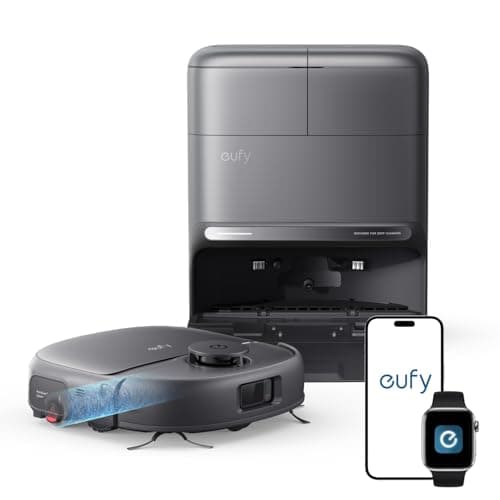 eufy C28 Robot Vacuum Cleaner and Mop Combo, 15,000 Pa, HydroJet Roller Mop | Zero-Tangle for Pet Hair, Auto Mop Washing&Drying, Self-Emptying&Refilling, Upgraded from X10 Pro, for carpet, 2026 New