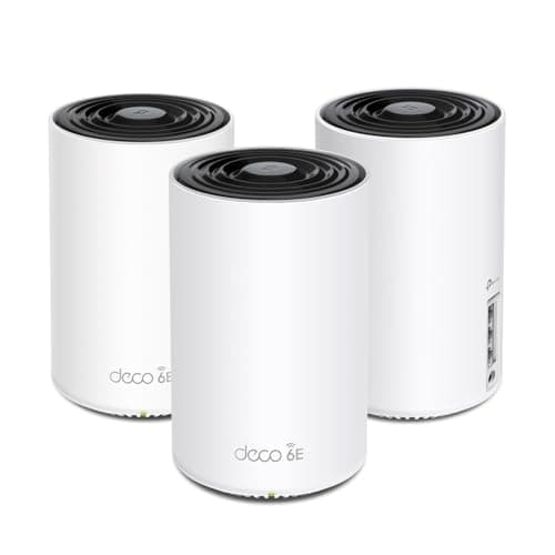 TP-Link Deco XE75 AXE5400 Tri-Band WiFi 6E System, 3-Pack | Wi-Fi up to 7200 Sq.Ft, Engadget Rated Best for Most People, Replaces WiFi Router & Extender, AI-Driven, 6GHz Band, WPA3