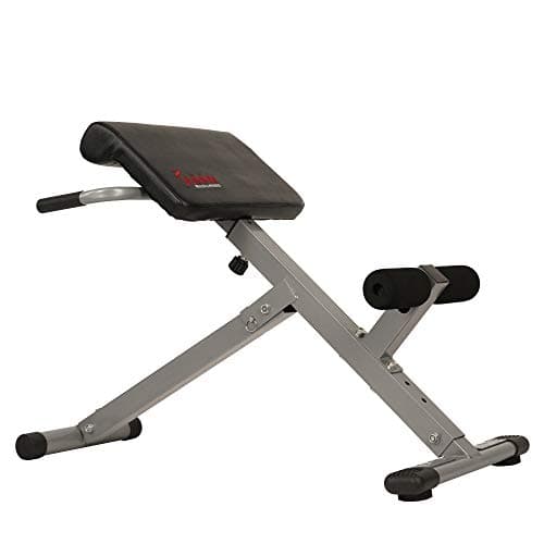 Sunny Health & Fitness Foldable Roman Chair, 45-Degree Hyperextension Bench | Adjustable Height, Foam Leg Pads, Floor Levelers, Slip Resistant Grips, 250 LB Capacity, Glutes Hamstrings & Lower Back