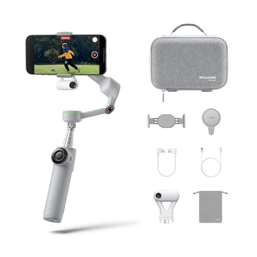 Insta360 Flow 2 Pro Phone Gimbal Stabilizer for iPhone & Android, AI Phone Gimbal, Phone Stabilizer for Travel & Vlogs, Phone Stabilizer for Videos, YouTube, TikTok - Ultimate Creator Bundle Grey