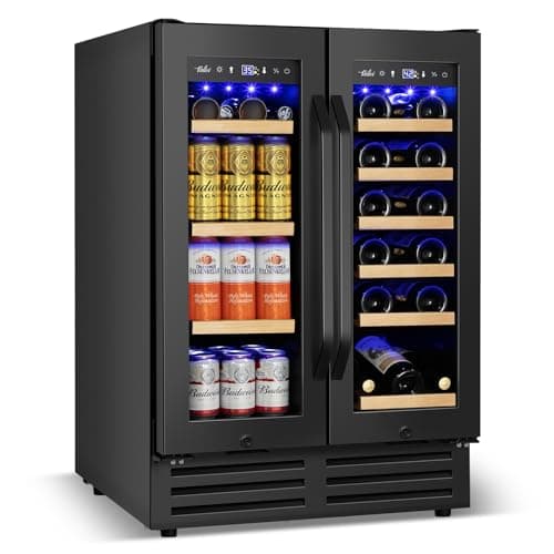 Velivi 24'' Wine and Beverage Refrigerator UnderCounter Fridge Dual Zone