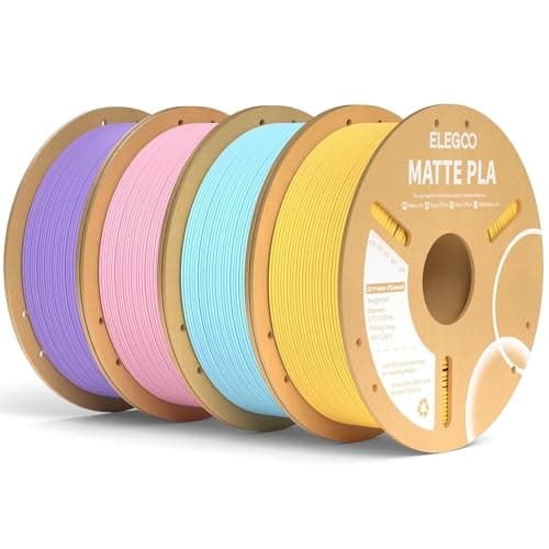 ELEGOO Matte PLA 3D Printer Filament Bundle 4KG 1.75mm 4 Colors | Sakura Pink/Lavender Purple/Ice Blue/Sunshine Yellow, Dimensional Accuracy +/- 0.02mm, 1kg Spool, Fits Most FDM 3D Printers