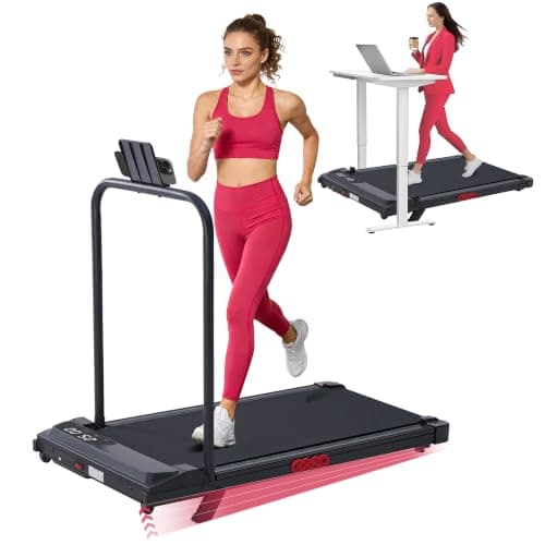 Small Treadmill for Home, Walking Pad Treadmill with Incline and Handle Bar | 3.0HP Electric Under Desk Treadmill for Small Space, 0.6-7.6MPH Portable Mini Exercise Treadmills, 350LBS Capacity