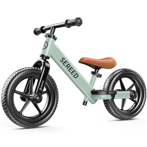 SEREED Toddler Balance Bike 2 Year Old Adjustable Bike Toy for 2-5 Boy Girl | No Pedal Toddler Bike, Kids Training Bike with Customize Plate & 3pcs Stickers, Birthday Gift for 2-3 Boys Girls (Mint Green)