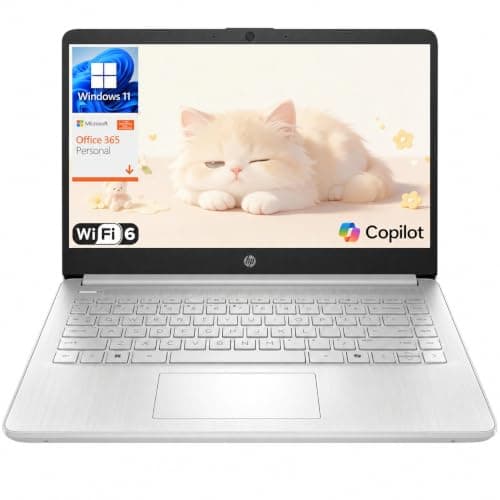 HP 14" 2026 Laptop, Intel Processor, Copilot AI, Office 365, 128GB Storage | 1TB Cloud Storage, Wi-Fi 6, HDMI, Long Battery Life, Natural Silver, Windows 11 Home for Students & Everyday Computing
