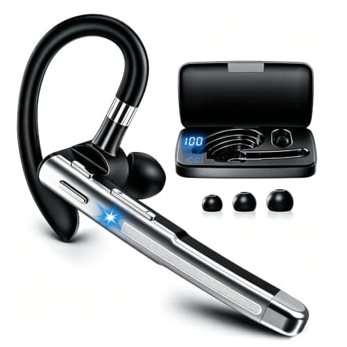 Bluetooth Headset, 100Hrs Bluetooth 6.1 Earpiece, HD Audio, Mute Button
