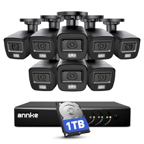 ANNKE 3K Lite Wired Security Camera System Outdoor, 8X 2MP Cameras, 1TB HDD | AI Human/Vehicle Detection, 8CH H.265+ Surveillance DVR and IP67 Home CCTV Came with Smart Dual Light, Color Night Vision