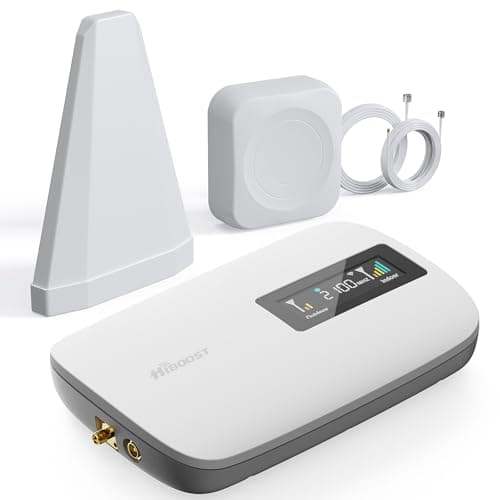 Cell Phone Booster for Home Office | Up to 2500 Sq Ft | Cell Phone Signal Booster Boosts 5G, 4G LTE for All U.S. Carriers—Verizon, AT&T, T-Mobile&More | HD Display | App Support | FCC Approved
