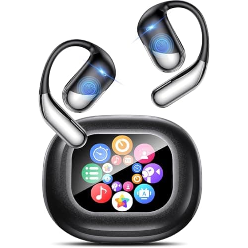 AI Real-Time Translation Earbuds, 198 Languages 2-Way Translator Earphones | Bluetooth 6.1 Open-Ear Headphones with Touchscreen Charging Case, Hi-Fi Audio, Smart App for Travel Meeting Learning
