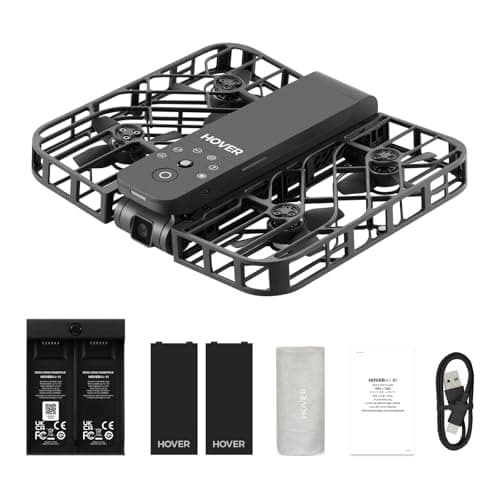 HOVERAir X1 Drone with Camera, Follow-me Drone with Self-Flying Mode | Foldable Mini Drone with HDR Video Capture, Palm Takeoff, Intelligent Flight Paths, Hands-Free Control Black (Combo Plus)