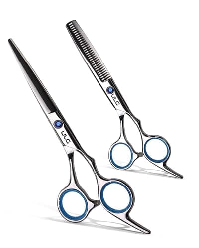 Hair Cutting Scissors Thinning Shears Kit ULG Professional Barber Hairdressing Texturizing Salon Razor Edge Scissor Japanese Stainless Steel 6.5 inch