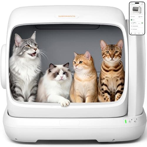 Meowant Self-Cleaning Cat Litter Box, 106L Large Capacity for Multiple Cats | Anti-Pinch Automatic Cat Litter Box,Low Entrance,Safety Sensor Protection,APP Control,Health Monitor,Odor Free,Ultra Quiet