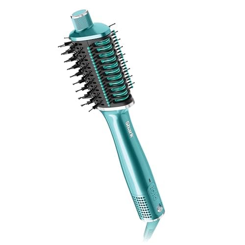 Shark Glossi 2-in-1 Blow Dryer Brush, Ceramic Comb, Juniper, HT302TL | Heated Ceramic Comb, Dries and Smooths, Tapered Barrel, Dual Boar and Nylon Bristles, Heat Regulation