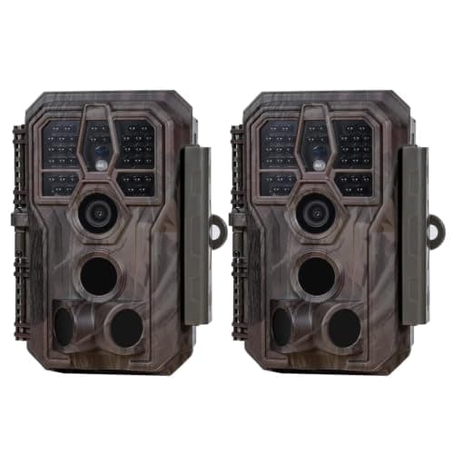 GardePro E5S 2-Pack Non-Cellular Trail Camera, 64MP Photo & 1296P HD Video | 0.1s Trigger, 100ft No-Glow Night Vision, Motion Activated