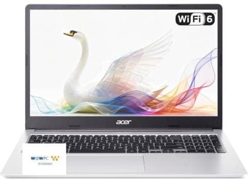 Acer Chromebook 15.6" FHD 1080p Laptop, 2026 Edition, Dual-Core Intel Celeron Processor, 64GB Storage, Sleeve, WiFi 6, 10-Hour Battery, Glare-Reducing Webcam, for Education, K12 & Everyday Use