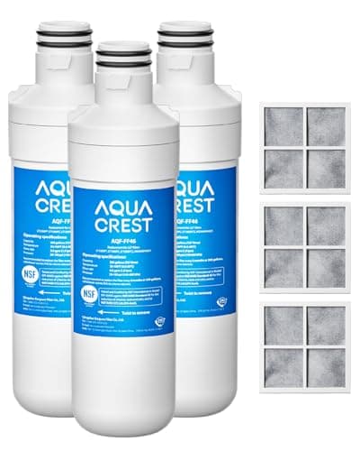 AQUA CREST LT1000PC Refrigerator Water Filter and Air Filter, 3 Combo | Replacement for LG® LT1000P®, LT1000PC, LT1000PCS, ADQ74793501, ADQ74793502, LFXS26973S, LMXS28626S, Kenmore® 469980, 9980