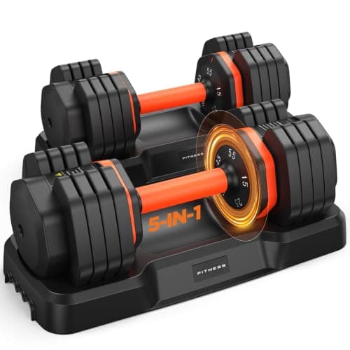 2026 FDB2 Updated Adjustable Dumbbell Set of 2, 5-in-1 Weights Dumbbell Set with Storage Box, 55lbs Adjustable Weights with Anti-slip Silicone Grip, Weight Set For Home Gym Suit both Men and Women