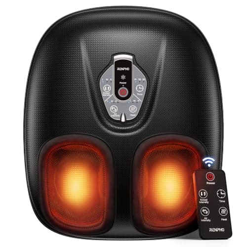 RENPHO Foot Massager with Heat, Birthday Gifts for Women, FSA Eligible HSA | Plantar Fasciitis Relief, Deep Kneading Therapy for Home & Office, 3 Heat, 3 Compression Levels, Remote, Fits up to Size 12