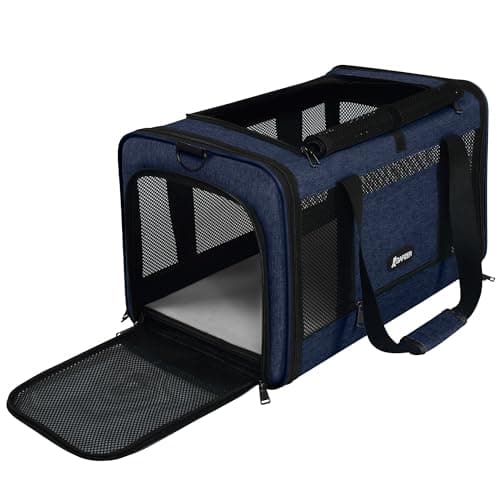 GAPZER Cat Carrier 18x11x11 United Airline Approved, Soft Pet Flying Kennel | Small Dog Chihuahua Crate 5-10 Pounds, Softshell Kitty Taxi Transport Cage 18lbs, Sturdy Miniature Poodle Top Loader Vet Case