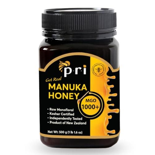 P.R.I Manuka Honey MGO 1000+, Rare Limited-Harvest (500g/1.1lb) | Ultra‑Potent Monofloral New Zealand Honey, Cool‑Processed & QR‑Traceable