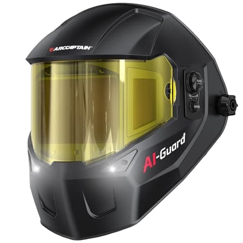 ARCCAPTAIN Intelligent Auto-Darkening Welding Helmet, 180° True Color Hood | 180° Panoramic View, 1/1/1/1 True Color Lens, 1/30000s Response, One-Touch Grind, LED Light, Memory & Gradient Modes