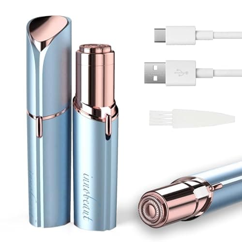 innobeaut Painless Electric Facial Hair Remover for Women, USB Rechargeable | LED reveals fine hairs, Portable face shaver for upper/lip/chin/peach fuzz, Facial hair removal for women,Blue Device only