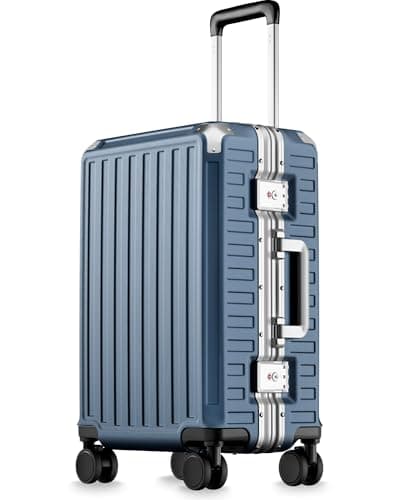LUGGEX 20 Inch Zipperless Carry On Luggage, Ocean Blue