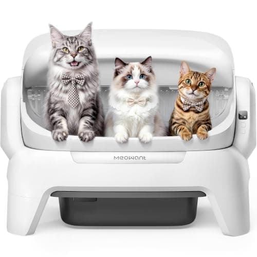 Meowant Extra Large Automatic Litter Box Infrared Scanning and Anti-Pinch | Self Cleaning Litter Box for Multiple Cats, Open Top Design with APP Control, 12L Waste Bin, Odor Free, XXXL Space