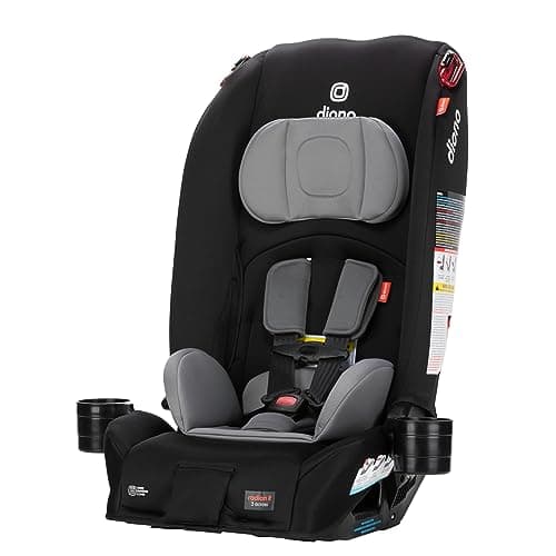 Diono Radian 3R, All-in-One Convertible Car Seat, Rear and Forward Facing, 10 Years 1 Car Seat, Slim Fit 3 Across, Black Storm