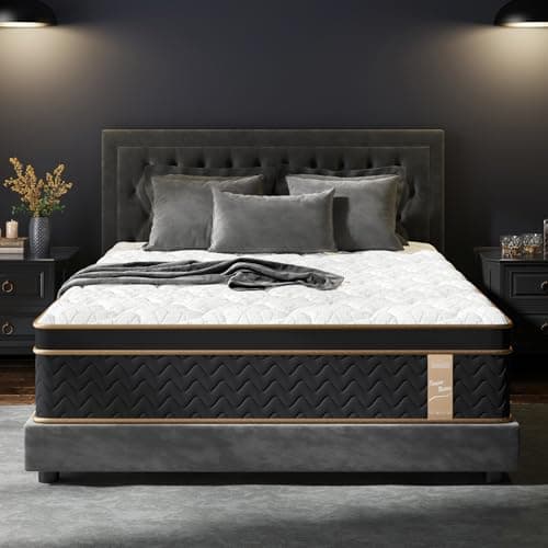 Queen Mattress 14 Inch, Luxury Hotel Cooling Hybrid Bed Mattress in a Box | Zones Individual Pocket Spring, Extra Hip/Shoulder/Lumbar Support, Fiberglass-Free, 365-Night Trial, CertiPUR-US