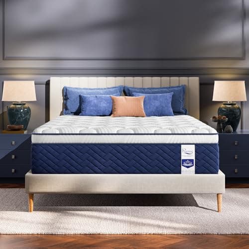 Firm Queen Mattress 14 Inch-Hotel Collection Cooling Hybrid Mattress in box | 7-Zone Spinal Support Pocket Springs, Extra Lumbar/Shoulder Pressure Relief, Fiberglass-Free, CertiPUR-US, 365-Night Trial