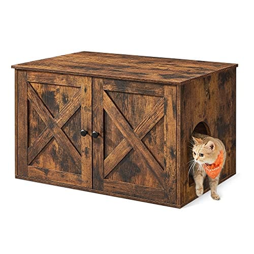 Feandrea Cat Litter Box Enclosure, End Table, 31.5 x 20.9 x 19.7 Inches