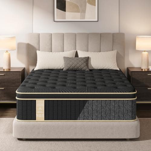 Mattress Queen Size, 12 inch Queen Hybrid Mattress in a Box, Medium Firm | with Gel Memory Foam & Pocket Coils, Motion Isolation, Breathable Cooling Cover, Back Pain Relief & Edge Support, Euro Top