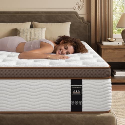 BedStory Firm King Mattress 14 Inch, Hybrid Mattress Orthopedic Support