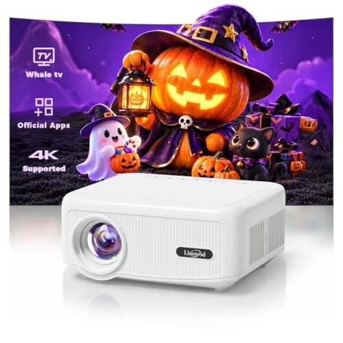 Outdoor Projector with WiFi and Bluetooth, Movie Projector 4K Built-in Apps | Ultra-Bright & 1k+ Official Apps, Electric Focus & 4P Keystone, Lisowod Smart Portable Proyector for Backyard, Home Cinema