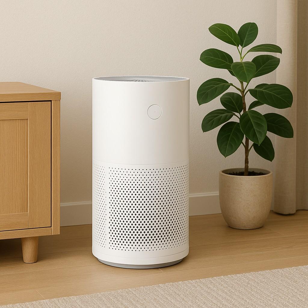 Modern air purifier in a room