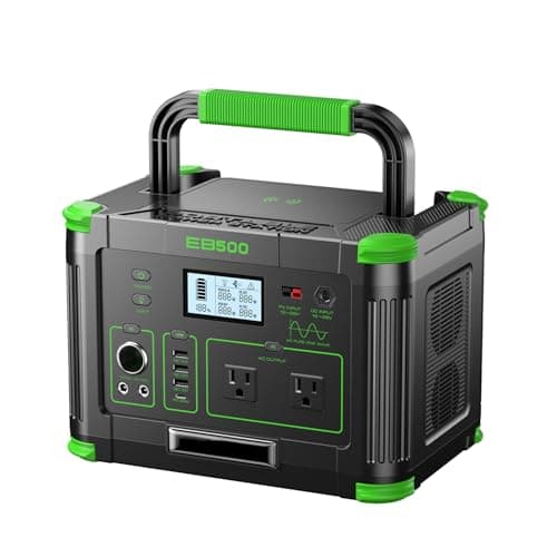 500W Portable Power Station 519.48Wh Outdoor Solar Generator Backup Battery | With 2 AC Outlets, 500W (Peak 1000W) 10-Port Powerhouse for RV/Van Camping Fishing Climbing Road Home Emergency