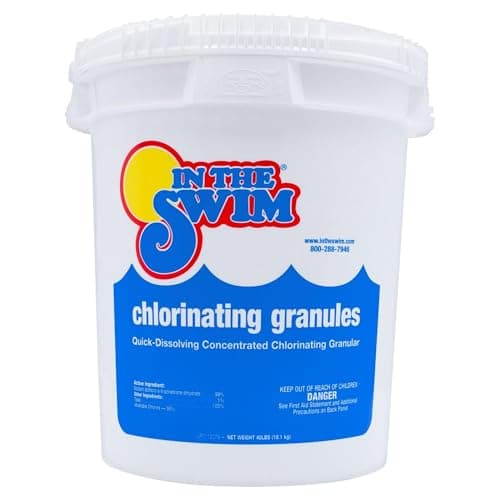 In The Swim Sodium Dichlor Chlorine Shock Granules - 40 Pounds | For Sanitizing Swimming Pools - Fast Dissolving, pH Balanced Sanitizer - 56% Available Chlorine, 99% Sodium-Dichlor
