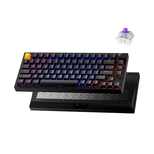 LEMOKEY P1 HE 75% Wireless Hall Effect Magnetic Gaming Keyboard with Knob | Full Metal, QMK, Double-Rail Magnetic Switches, 1000 Hz, Tri-Mode, 0.2-3.8 mm Actuation, RGB, Shine-Through Black