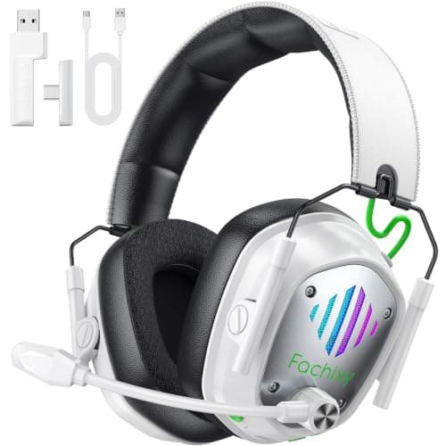 Wireless Gaming Headset for PS5, PS4, PC, Switch, 20ms Low Latency with Mic | 2.4GHz 2-in-1 USB-A/USB-C Receiver & Bluetooth 5.4, Up to 60-Hour Battery Life, 50mm Titanium-Coated Drivers, RGB Lighting