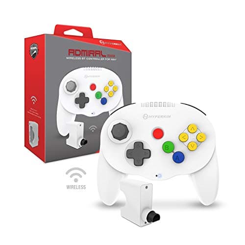 Hyperkin "Admiral Wireless Controller for N64 (Nintendo 64) - White | Classic Premium Controller for N64/ Nintendo Switch/ Lite/ PC/ Mac/ Android via BT