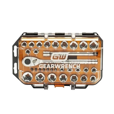 Mechanics Hand Tool Set, 35-Piece, Chrome