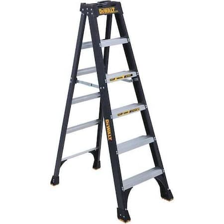 6 ft Fiberglass Stepladder, 300 lb Capacity