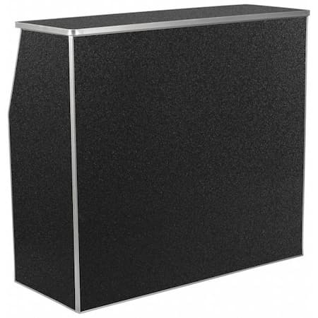 Foldable Bar,Marble,4ft.,Black, 47.75" W, 19.5" L, 42.75" H, Laminate Top, Black