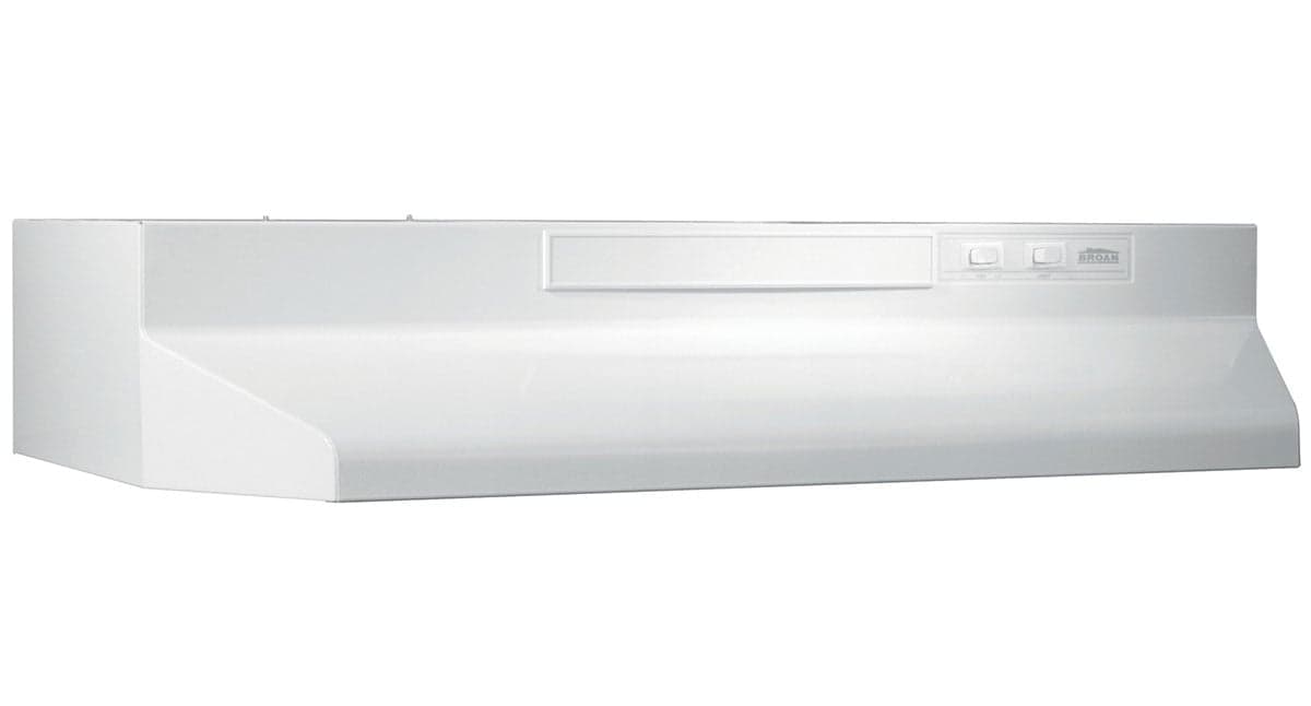 Broan ADA F40000 Series 24" White-On-White Convertible Under-Cabinet Range Hood