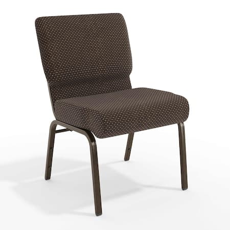 Brown Dot Fabric Church Chair,PK4