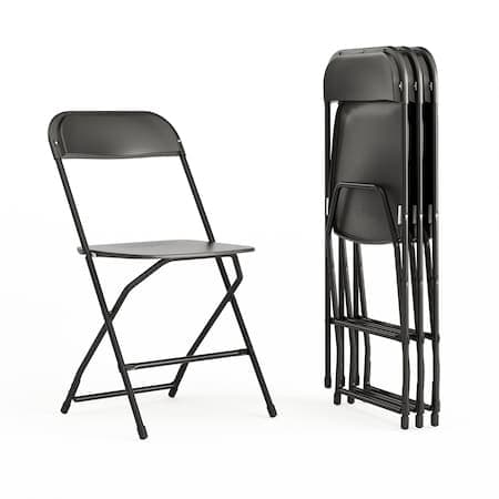 Folding Chair - Black Plastic, PK4